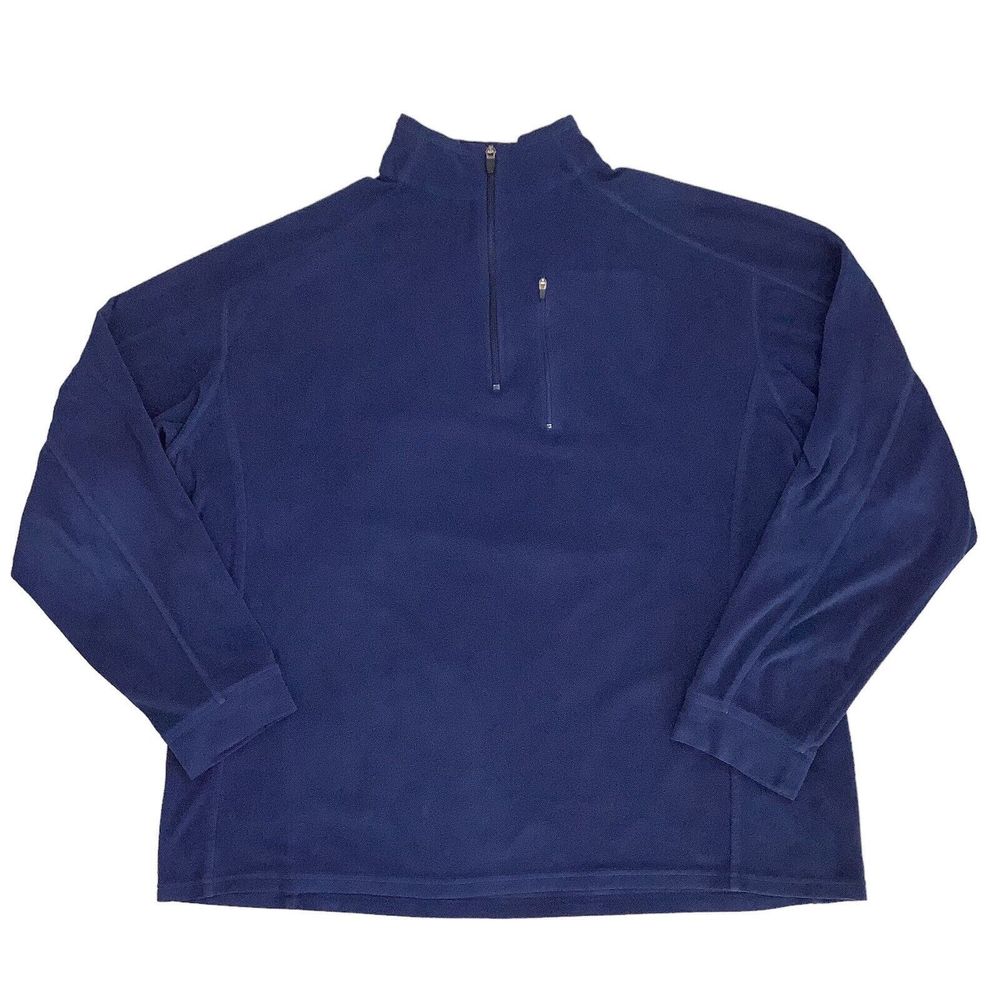 LL Bean Fleece Pullover Sweater Men's XL Tall Long Sleeve 1/4 Zip Blue